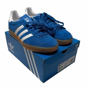 Adidas Gazelle Indoor Blue Bird Cloud White Gum Bottom Mens 6.5, Womens 8 JI2061